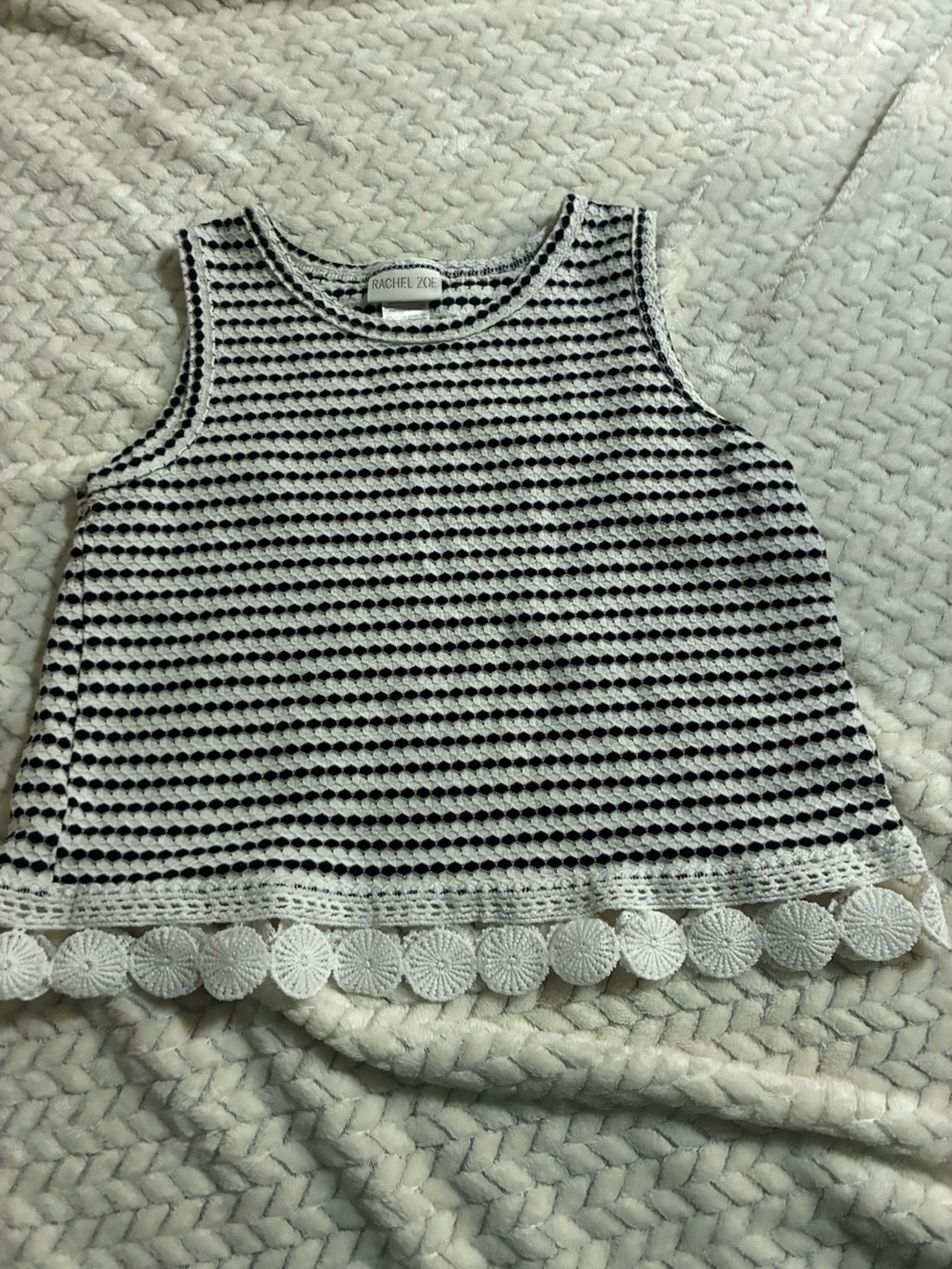 Black and white crochet top